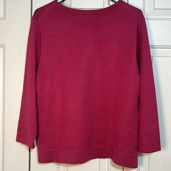 PENDLETON Silk Blend Light Sweater Top Women Sz Large P 3/4 Sleeve Career Dressy - Picture 5 of 10